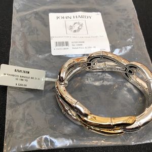 John Hardy  bamboo gold &silver hinge bangle M